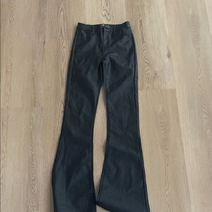 Editked- leather flare jeans